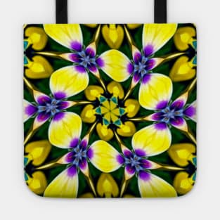 Yellow and Purple Daisy Pattern Tote