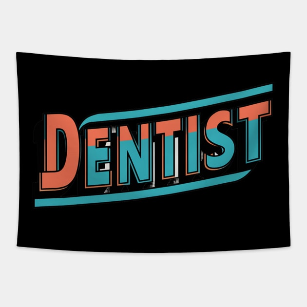 Cool red and blue Dentist Tapestry by Spaceboyishere