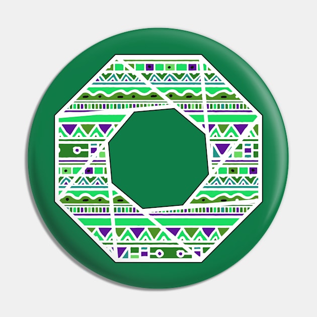 Ethnic Octagon Pin by PraceGraffix