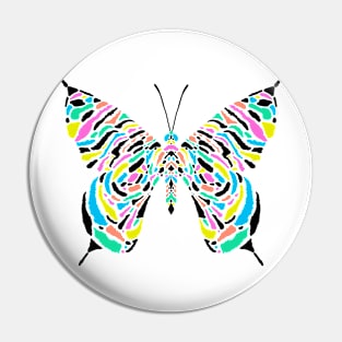 Multicolored striped butterfly Pin