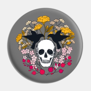 Garden of Skulls {Raven Black} Pin