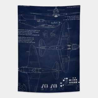 URSS Fighter LaGG3 Blueprint Tapestry