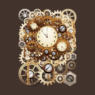 Steampunk Clocks and Gears Vintage Style T-Shirt