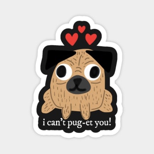 Cute Pug Valentine Magnet