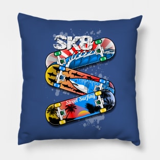 SK8 Skateboards Street Surfing Pillow