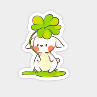 Bunny with clover Magnet