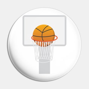 Basketball in basket Pin