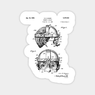 Welding Goggles Patent - Welder Art - Black And White Magnet