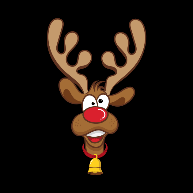 'RUDOLPH Red Nose Reindeer' Funny Christmas Reindeer by ourwackyhome