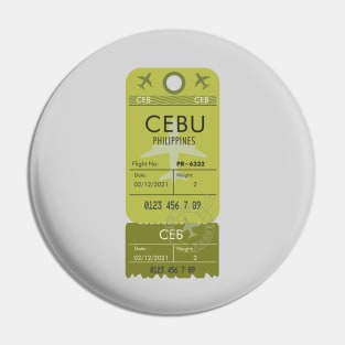 CEBU PLANE TICKET FILIPINO CEBUANO SHIRT STICKER Pin