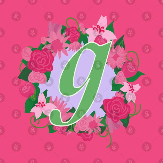 Monogram G, Personalized Floral Initial by Bunniyababa