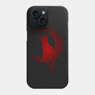 Celtic Moon Cat Triquetra Phone Case