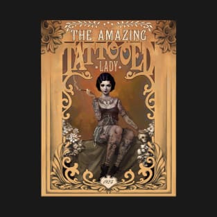 The Amazing Tattooed Lady Vintage Circus Poster T-Shirt