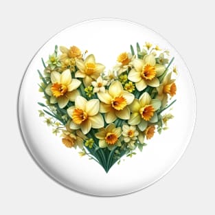 Heart Shaped Flowers Pin