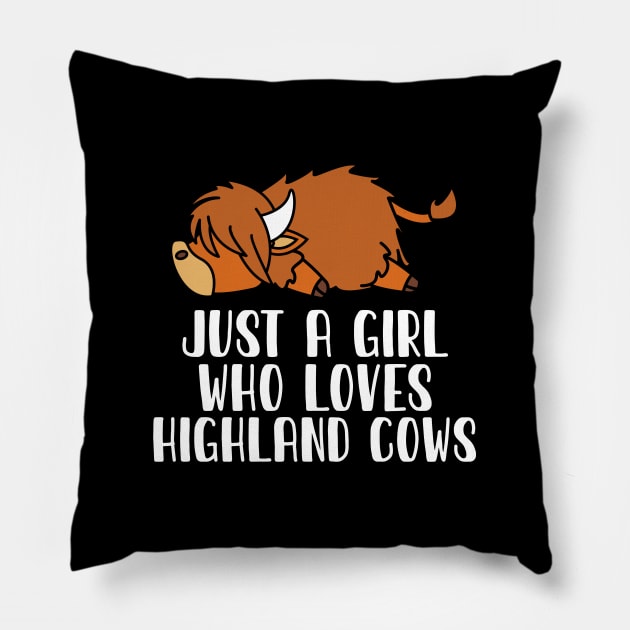 Just A Girl Who Loves Highland Cows Pillow by simonStufios