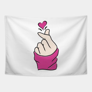 Cute Heart Hot Pink Korean Love Finger Snap Gifts Tapestry