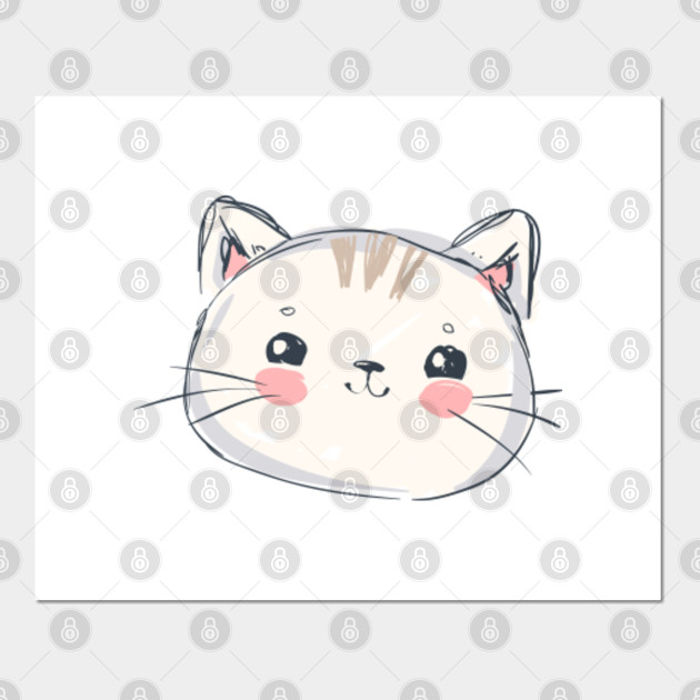Cute Cat Hand Draw Cute Cats Posters And Art Prints Teepublic Au