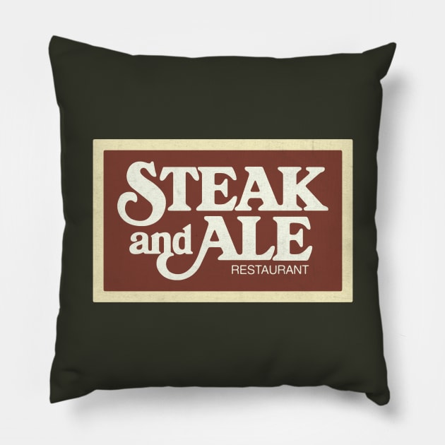 Steak and Ale Restaurant Pillow by Turboglyde