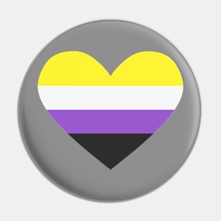 non binary heart Pin