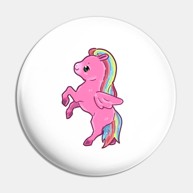 Little Rainbow Pony Masquerade in Pink (MLPG1-Inspired Vintage) Pin by RetroGeek