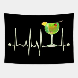 Funny Cocktail Baloon Glass Heartbeat Happy Cocktail Hour Tapestry