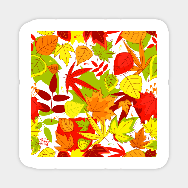 Fall Pattern Colourful Magnet by Ken Adams Store