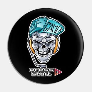 Skull Gamer Press Start Mode Pin