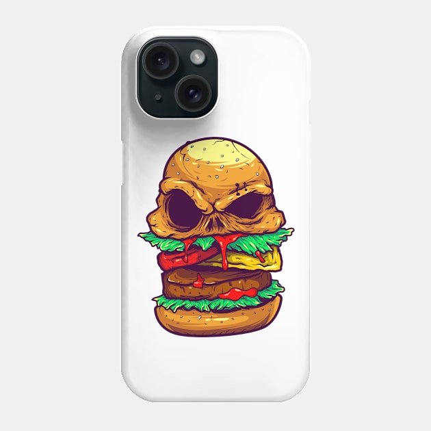 Monster  burger illustration Phone Case by Mako Design 