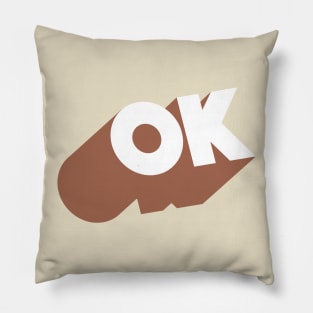 OK //// Ok Logo Blocky Design #1 Pillow