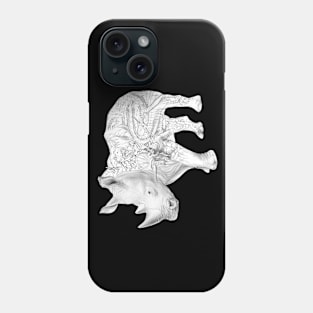 Rhino black and white Phone Case