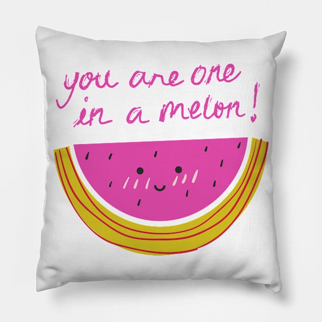 one in a melon tee Pillow by Lindseysdesigns