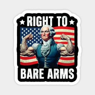 Right To Bare Arms Us Flag 4th Of July Funny Gym Workout Magnet