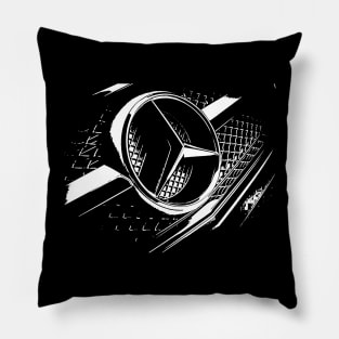 mercedes benz logo on grill art Pillow