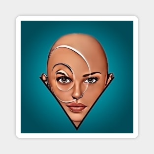 Bald woman. Modern art Magnet