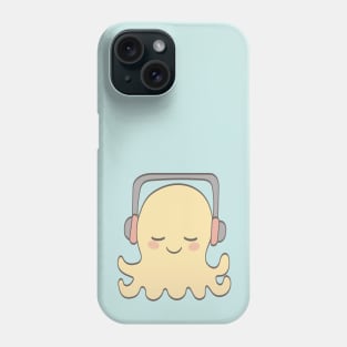 Cute octopus listening to good music Phone Case