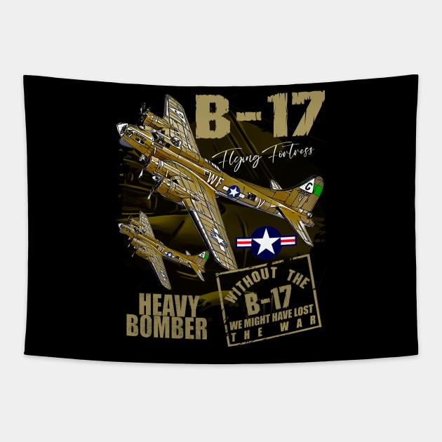 B-17 Flying Fortress heavy us air force bomber Aircraft Tapestry by aeroloversclothing