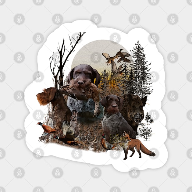 German Wirehaired Pointers Magnet by German Wirehaired Pointer 