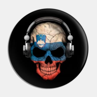 Dark Skull Deejay with Slovenian Flag Pin