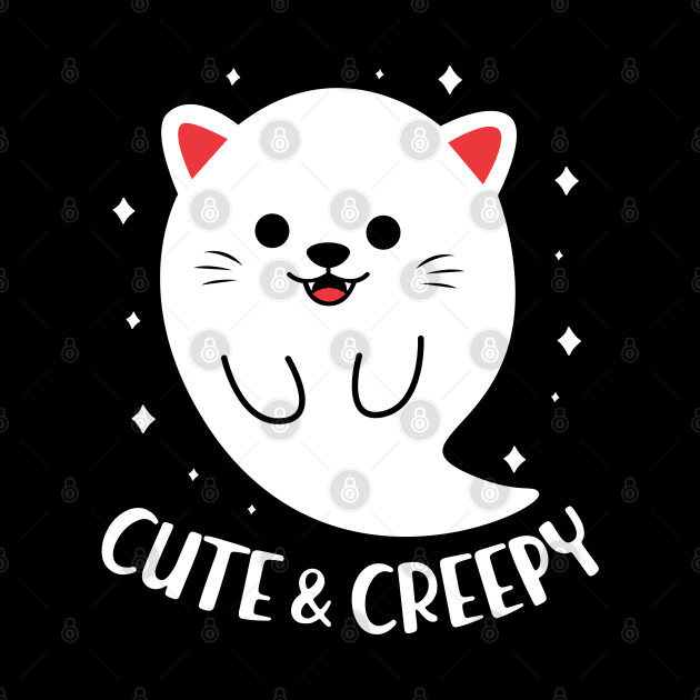 Funny Cute & Creepy Cat Ghost Halloween by HCMGift