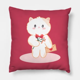 Valentine Cat in love Pillow