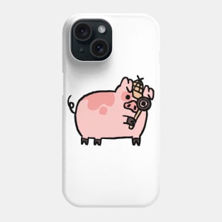 Cute Cartoon Piggy Detective Phone Case