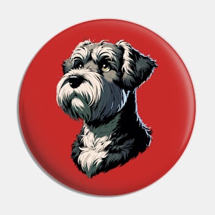 Stunning and Cool Glen of Imaal Terrier Monochrome and Gold Portrait for Father's Day Pin