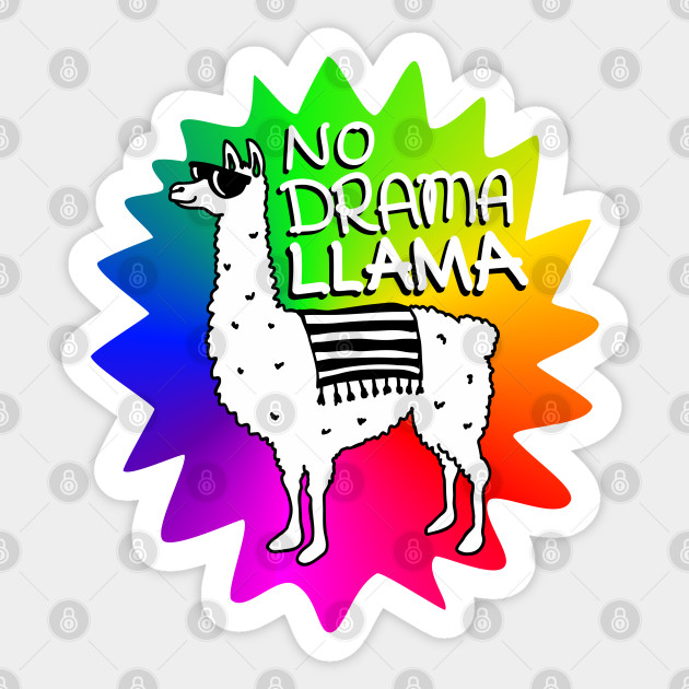 No drama llama Rainbow - No Drama Llama - Sticker