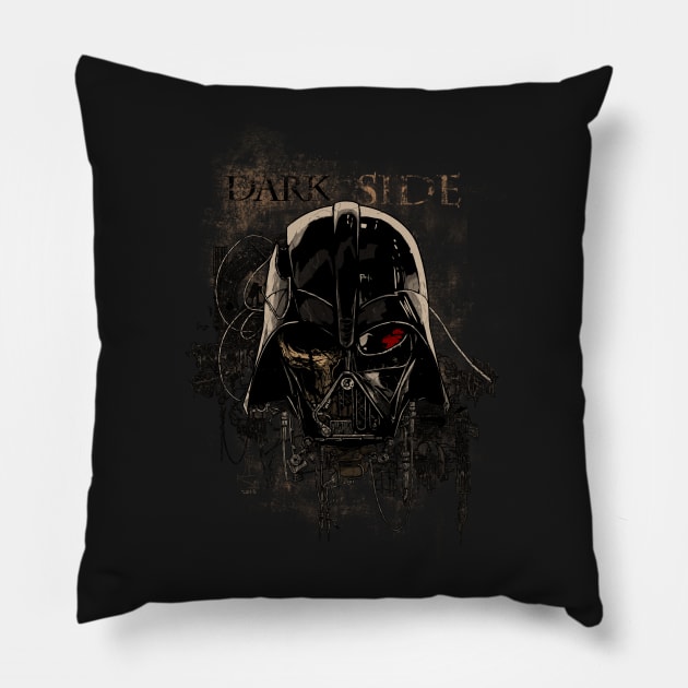 A Dark Skull Pillow by Hellustrations