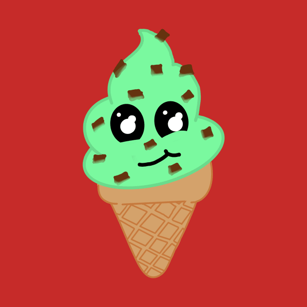 Mint Choc Chip Kawaii Icecream by DesignsBySaxton