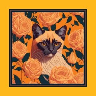 Balinese cat. Style vector (yellow version balinese cat) T-Shirt