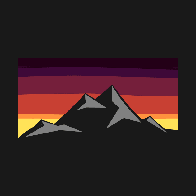 abstract mountain sunset ion by pholange