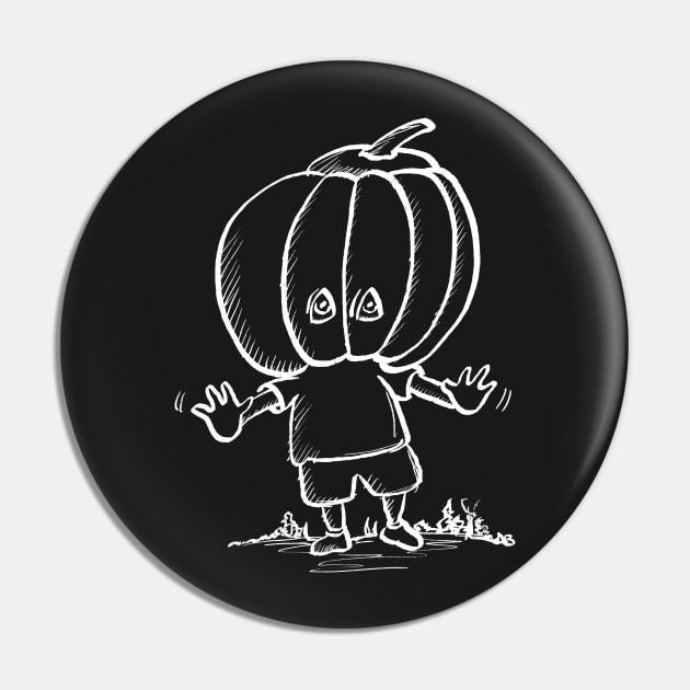 The Boy With The Halloween Pumpkin Head Pin by brodyquixote