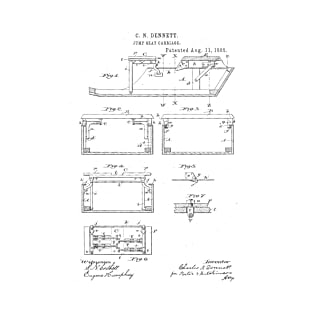 Jump seat carriage Vintage Retro Patent Hand Drawing T-Shirt