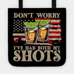 Don't Worry I've Had Both My Shots American Flag 4th of July Tote